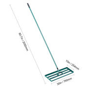 Gazonhark - Bladhark - Hark - Nivellerende Hark - Gazon Leveler  - Heavy-duty Gazonnivelleerhark - 10x30inch - met 78inch Stalen Verlengde Steel Handle - for Garden Golf Lawn Farm