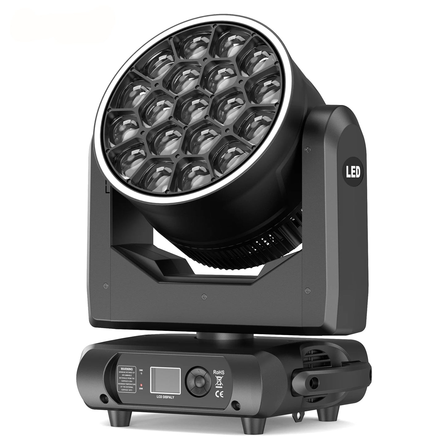 RGBW LED Moving Head Licht – Moving Head Spot – Dj Licht – Podiumverlichting – Disco Licht – 19x15W RGBW LEDs – 540° Pan & 220° Tilt – EU Stekker