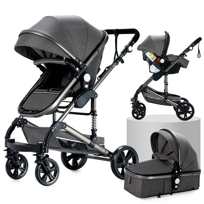 Baby High Landscape Lightweight Prams 3-in-1 Baby Stroller Travel System Carriages for Newborns Pushichair Car Seat Stroller