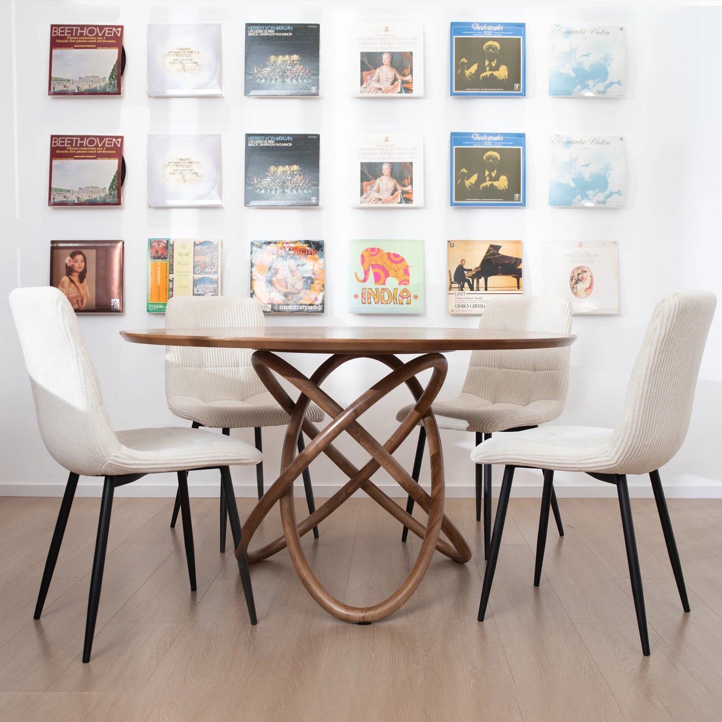 Eetkamerstoelen – Set of 4 Stoelen – Zitten – Bureaustoelen – Zitplaatsen – Ergonomisch Design – Stevig Metalen Frame - 43 x 50 x 87.5 cm - Grijs