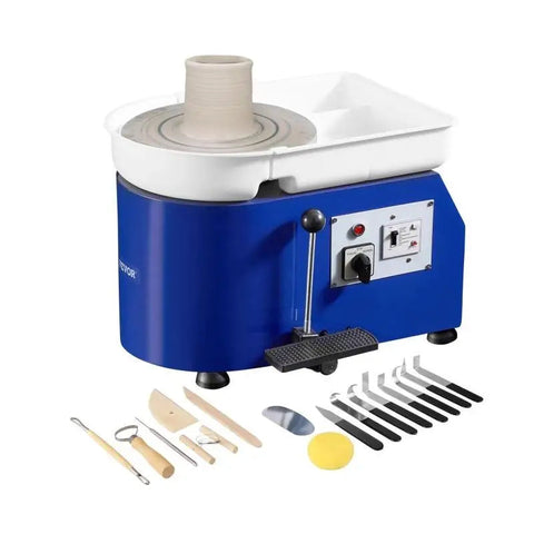 Turntable - Pottery Wheel - Turntable - Pottery Turntable - Pottery Wheel - Electric Pottery Wheel - 350W - Ceramic Pottery Wheel - 60-300 RPM - Foot Pedal Control ABS Detachable Basin - 5kg - Blue