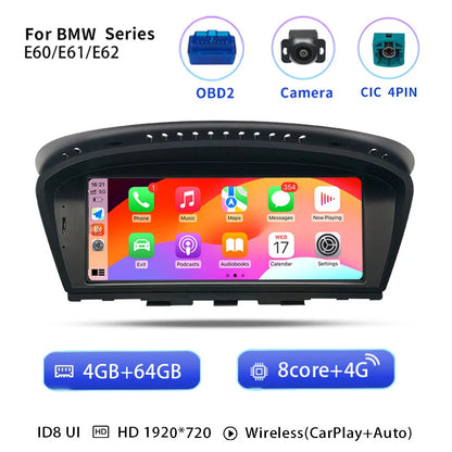 Wireless Carplay Android 14 Car Multimedia For BMW Series 5/3 E60 E61 E62 E63 E90 E91 Radio Screen CICCCC GPS Navigation Audio4G