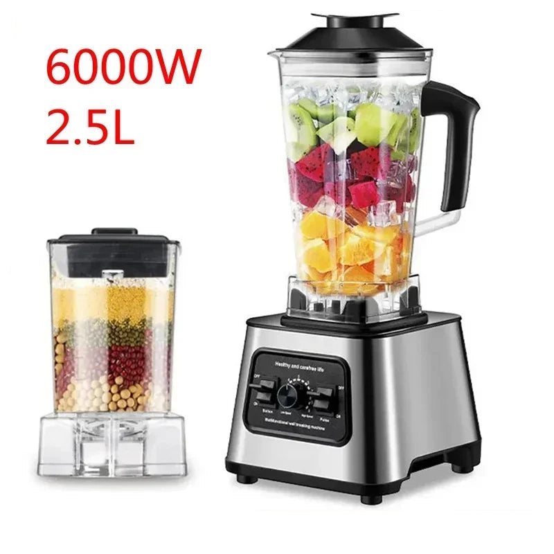 Blender – Smoothiemaker – Powerblender – Keukenmixer – Staande Blender – 6000W Krachtige Motor – Groot 2,5L Inhoud
