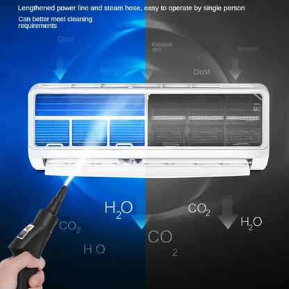 Handstoomreiniger – 2500W - Hoge Temperatuur Stoommachine – Voor Keuken - Airco - Auto – 105°C Stoom – Krachtige Reiniging – EU Stekker - Grijs