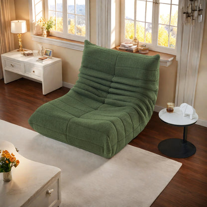 Zitzak – Zitzak Met Rugleuning – Teddy Velvet Zitzak – Poef – Loungestoel – Groen – Zacht Teddy Velvet – Ergonomisch Ontwerp Met Rugleuning