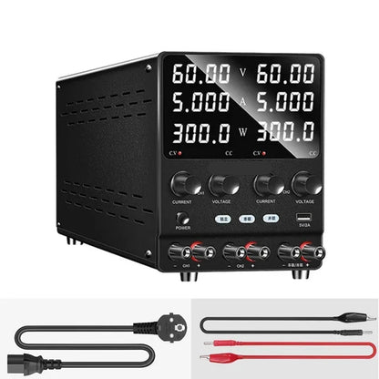 Labvoeding - Laboratorium Voeding - Power Supply - Powerbank - DUAL DC - 60V 5A – 300W/360W - Instelbare - Programmeerbare DC Lab Bench Power Supply
