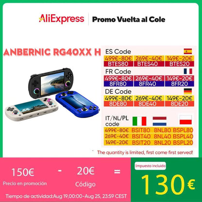 ANBERNIC RG40XX H Retro Handheld Game Console 64Bit 4 Inch IPS Screen Linux 5G WIFI Bluetooth HDMI-TV Output Video Gaming Player - QUORE