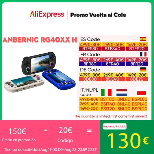 ANBERNIC RG40XX H Retro Handheld Game Console 64Bit 4 Inch IPS Screen Linux 5G WIFI Bluetooth HDMI-TV Output Video Gaming Player - QUORE