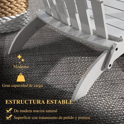Adirondack Vouwbare Houten Tuinstoel met Armleuningen - White Poplar Wood, Comfortabel en Ruim, Perfect voor Buiten