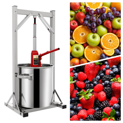Hydraulische Juice Pers – Fruit Pers – Sap Pers – Wijn Pers – Puree Pers – 22 Liter Capaciteit – 3 Ton Drukvermogen
