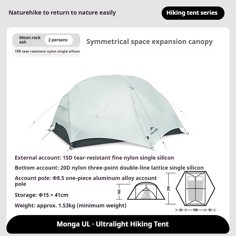 Twee Persoons Tent – Kampeertent – Trekkers Tent – Outdoor Tent – Lichtgewicht Tent – Waterdicht 2000-3000mm – Ultralicht 1,67 kg – Inclusief Grondzeil