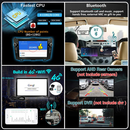 8" Autoradio Honda CR-V – Multimedia Speler – Inbouwradio – GPS Navigatie – 2DIN Stereo – Draadloze CarPlay & Android Auto – Android 14 – 4G LTE Connectivity