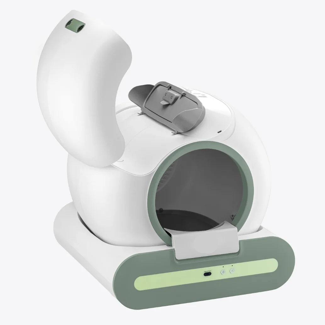 Slimme Kattenbak – Zelfreinigende Kattenbak – Automatische Kattenbak – Afgesloten Kattenbak – 65 Liter Capaciteit – App-Bediening - Groen