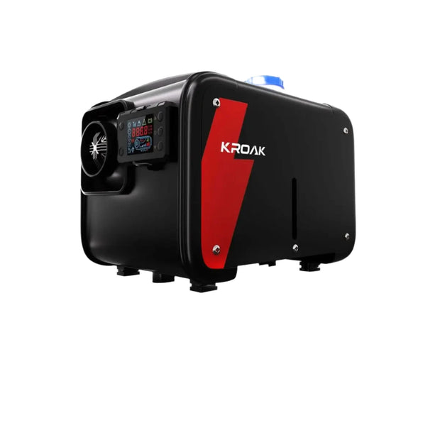 Kroak - Dieselkachel - Elektrische kachel - Kachel en ventilatoren - Benzineluchtkachel - LCD & Afstandsbediening - Bluetooh - Met adapter - 12V - 5KW - 5L - Zwart
