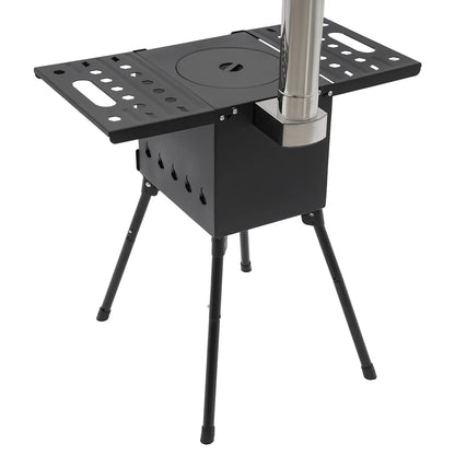 Draagbare Outdoor Houtkachel – Inklapbare Campingkachel – Kampeerhoutkachel – Vuurtje – Compact Design – Verstelbare Hoogte – Rookvrije Schoorsteen
