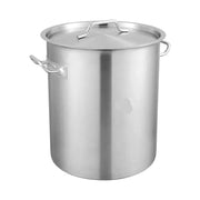 Kookgerei - Geschikt voor inductie - Antiaanbaklaag - Roestvrij Staal - 42L - Kookgerei Kookpot - Commerciële Kookpot - Grote Soeppan - Kookgerei Sauspot met Zeefdeksel - Zilver