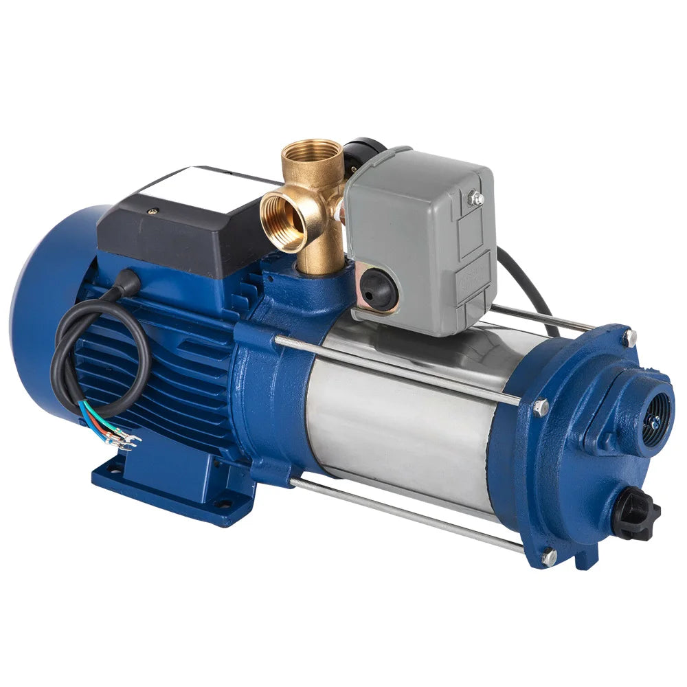 Centrifugaalpomp - 9 Bar - 1800W - 2850 RPM - Roestvrij Staal & Gietijzer - 4000 liter per uur -  Geïntegreerde Thermische Motorbeveiliging - Blue