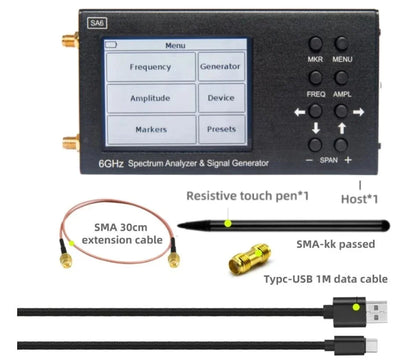 Spectrum Analyzer – Spectrummeter – Signaalanalyzer – Frequentieanalysator – Radiofrequentiemeter – Frequentiebereik 35-6200 MHz – Inclusief HT8 Log Periodieke Antenne