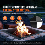 Fire Pit - Vuurplaats - Vuurschaal Buiten - Vuurkuil Buiten - Vuurschaal- Tuinhaard - vuurkorf - 30x30 in Binnendiameter 10inch - voor Buiten Kamperen Vreugdevuren