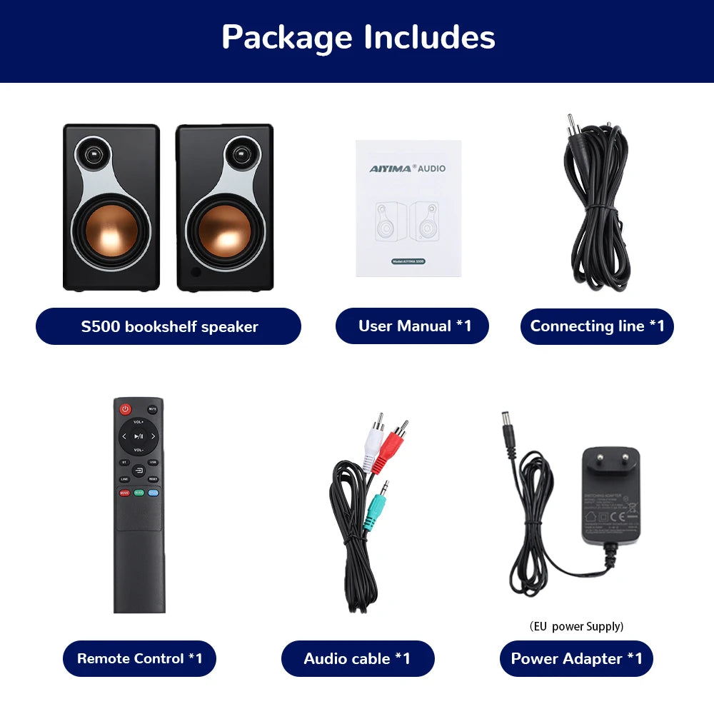 Bluetooth Bookshelf Speakers – Draadloze Speakers – Boekenplank Speakers – Compacte Speakers – 120W Vermogen – Houten Behuizing - QUORE