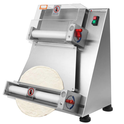 Pizza Deegroller – Elektrische Deegroller – Pizzaroller – Pizzadeeg Uitroller – Instelbare Dikte 1-5,5 Mm – RVS En Voedselveilige Kunststof - 390W 400 mm - QUORE