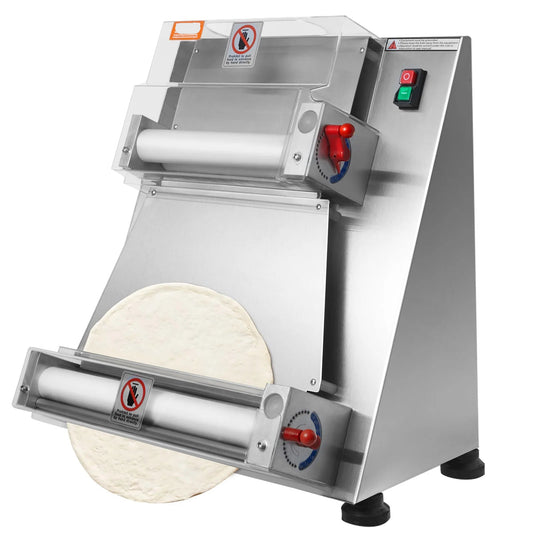 Pizza Deegroller – Elektrische Deegroller – Pizzaroller – Pizzadeeg Uitroller – Instelbare Dikte 1-5,5 Mm – RVS En Voedselveilige Kunststof - 390W 400 mm - QUORE