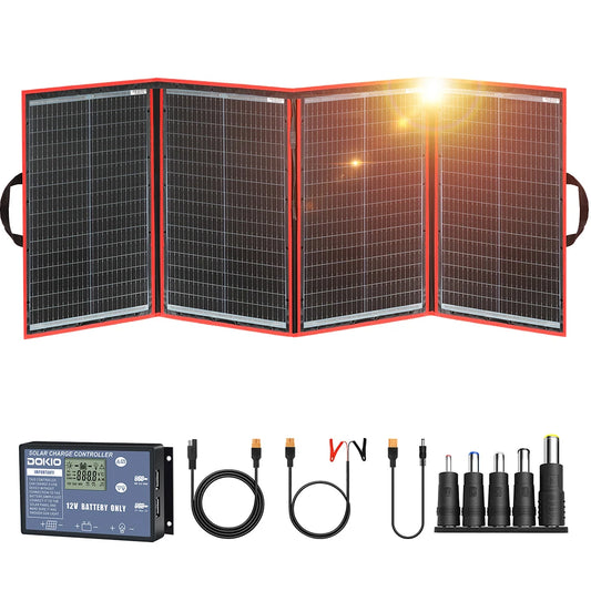 Dokio 18V 97W 150W 195W 295W Portable Foldable Solar Panel With 12V Controller Flexible Solar Panel For House Camping Travel
