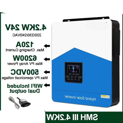 Zonne-omvormer – Hybride Inverter – Solar Laadregelaar – MPPT Omvormer – 4.2KW Capaciteit – Pure Sinusgolf – Wifi Connectiviteit - QUORE