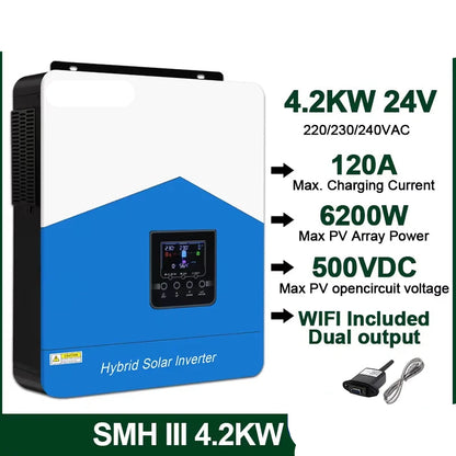 Hybride Zonnelader – Zonnestroom Omvormer – Solar Inverter – Zonnepaneel Controller – MPPT Laadregelaar – 4200W Vermogen – Pure Sinusgolf Uitgang