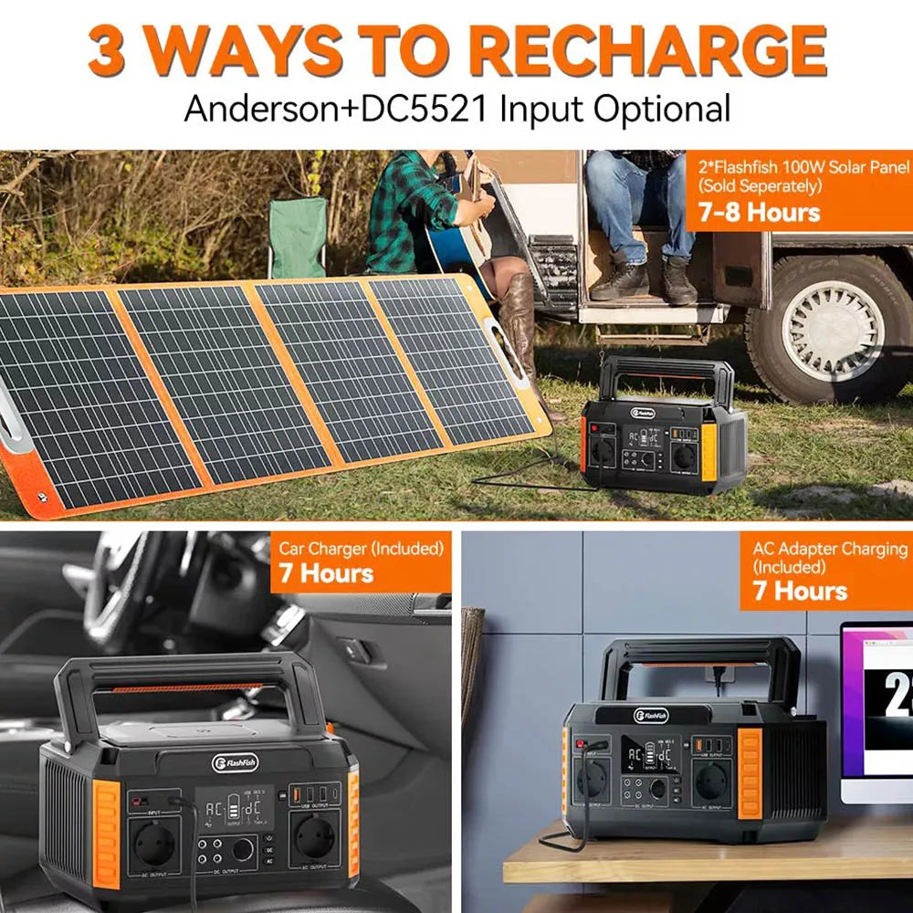 Draagbare Powerstation – Mobiele Accu – Externe Batterij – Noodstroom – Outdoor Generator – 520Wh Capaciteit – 560W Vermogen