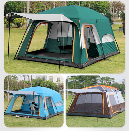 Tent – Kampeertent – Familie Tent – Groepstent – Waterdicht Polyester – Aluminium Frame – 4-6 Personen - 330x210x185cm - Rustiekbruin