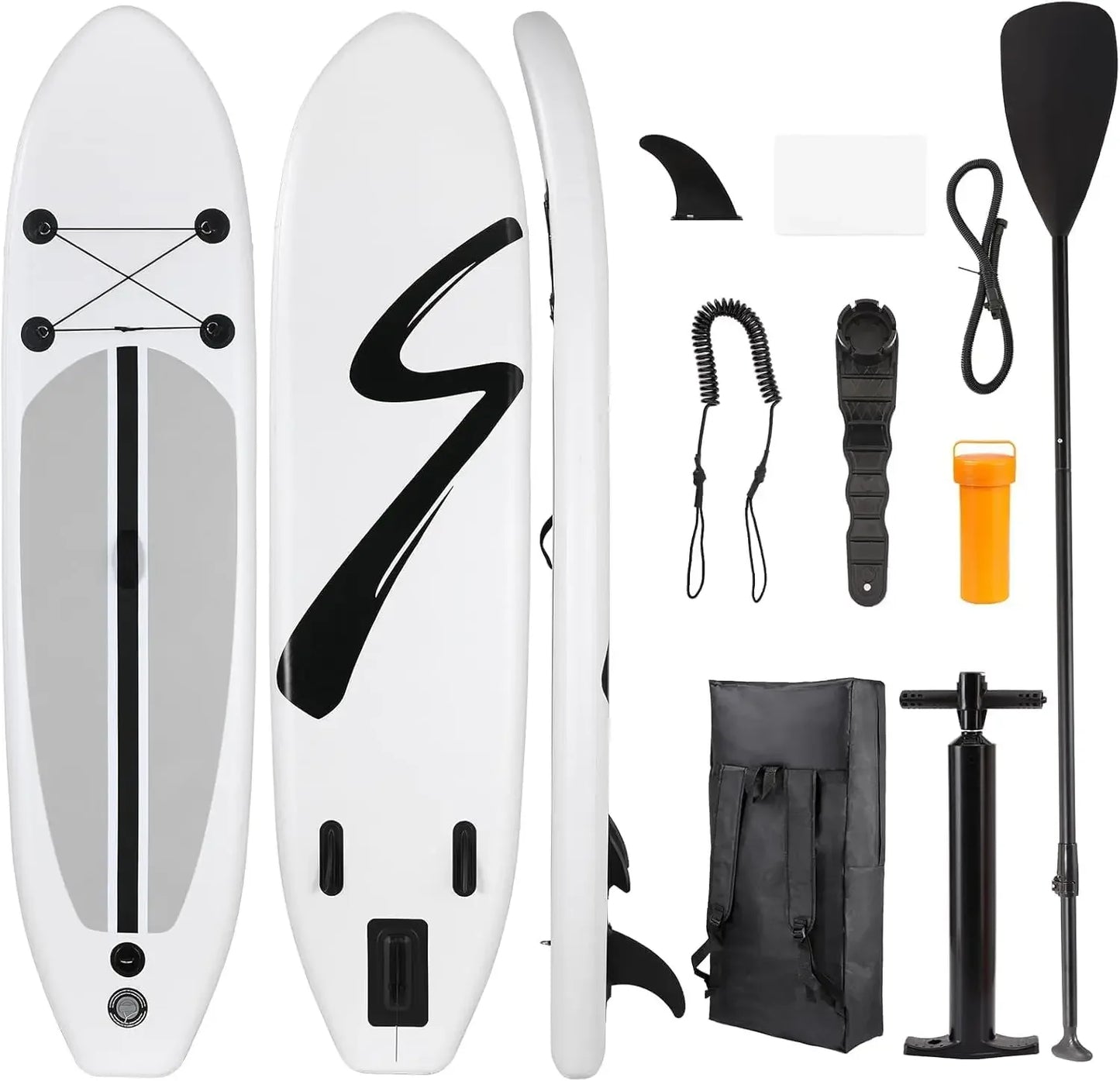 Opblaasbaar Stand Up Paddle Board – SUP Board – Inflatable Paddleboard – Suppen – Watersport Board – Anti-slip EVA Dek – Compleet Accessoireset 305 cm - Wit - QUORE