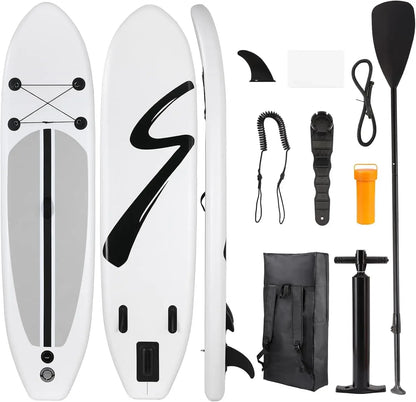 Opblaasbaar Stand Up Paddle Board – SUP Board – Inflatable Paddleboard – Suppen – Watersport Board – Anti-slip EVA Dek – Compleet Accessoireset 305 cm - Wit - QUORE