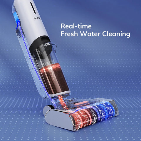 Cordless Stick Vacuum Cleaner - Electric Mop - Cordless Vacuum Cleaner - Electric Floor Cleaner - Vacuum Cleaner - Stick Vacuum Cleaners - Vacuum Cleaner - 5500Pa Suction Power - 1 Min Self-Cleaning, with Large Double Water Tank