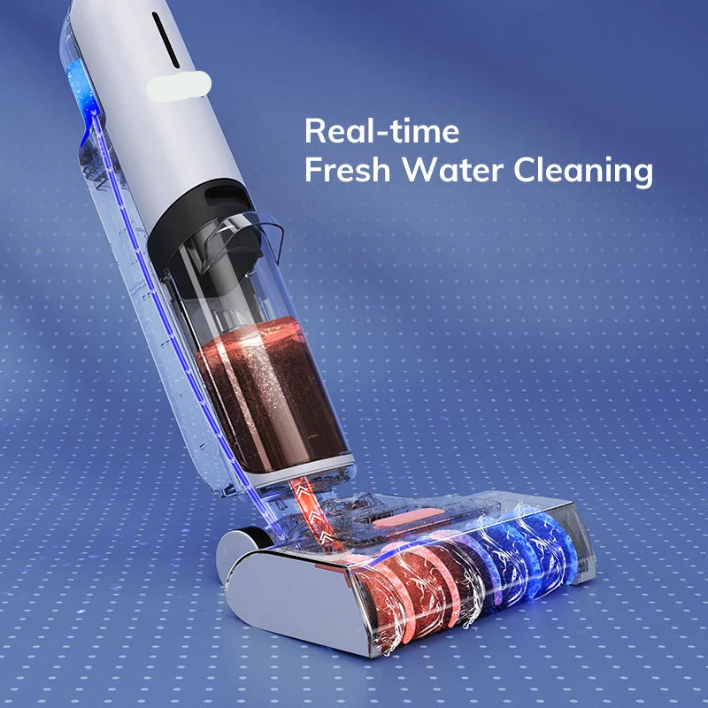 Steelstofzuiger - Vacuum Cleaner - Draadloze Stofzuiger- Kruimeldief Snoerloos - 5500Pa Zuigkracht - Handstofzuiger - Nat- en Droogreiniger - Zelfreiniging in 1 Minuut en Dubbel