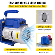 Vacuümpomp - Vacuümpomp Air Conditioner - Vacuümkamer - Vacuümkamer met Pomp - Koelgereedschap - Air Conditioning Pomp - 4CFM - 3 Gallons - Auto Onderhoud