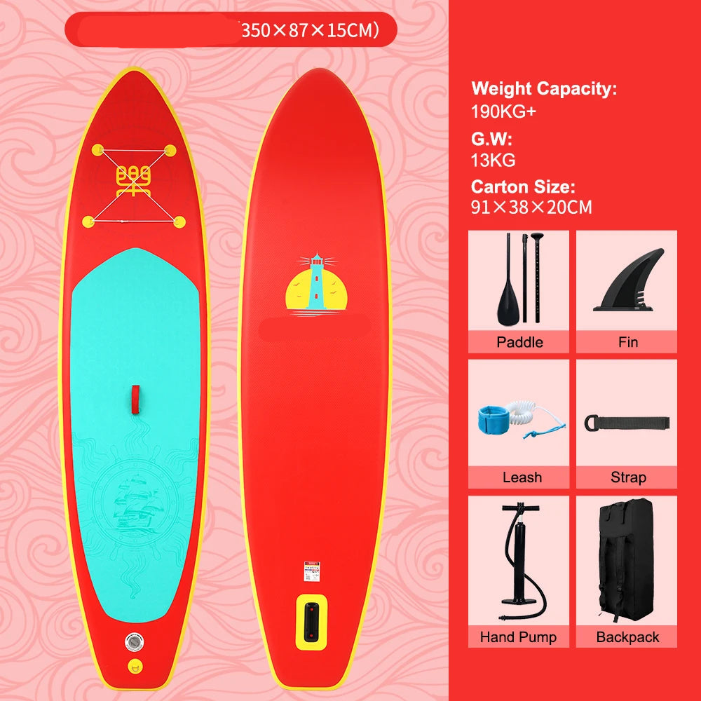 Supboard - Sup - Kajak - Paddle Board - Kayak - 350x87x15CM - Opblaasbaar Stand-Up Sup Board - Ultra-Licht & Draagbaar – Maximale Draagkracht 160KG - Geel
