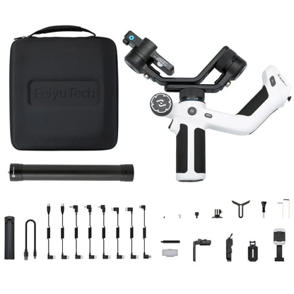 Gimbal Smartphone - Stabilisator voor Smartphone & Camera - Gimbal voor Smartphone & Camera - 3-Axis - Handheld spiegelloos - met AI-tracker Magnetic Fill - 360° - Kantelhoek +170°~-45° - Wit Kit - QUORE