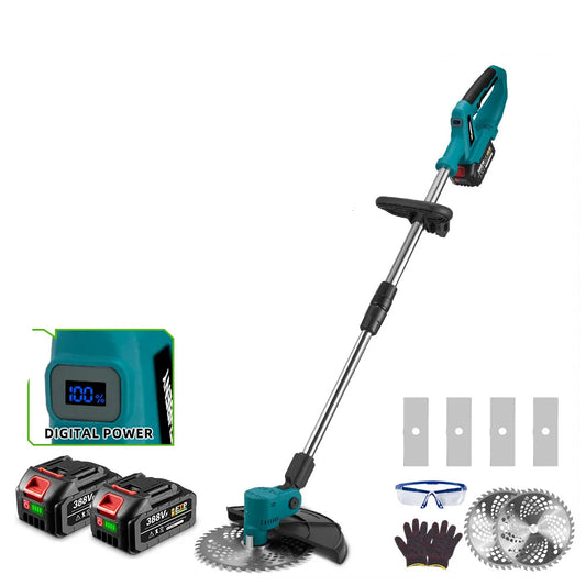 Handmaaier - Grasmaaier - Grastrimmer - Grasschaar - Grasmachine - 4000W - 9 Inch - Elektrische/Accu -  Borstelloze Grastrimmer met Digitaal Display – Stil & Krachtig Tuingereedschap - 21V/18V Compatibel - Inclusief 2x Accu
