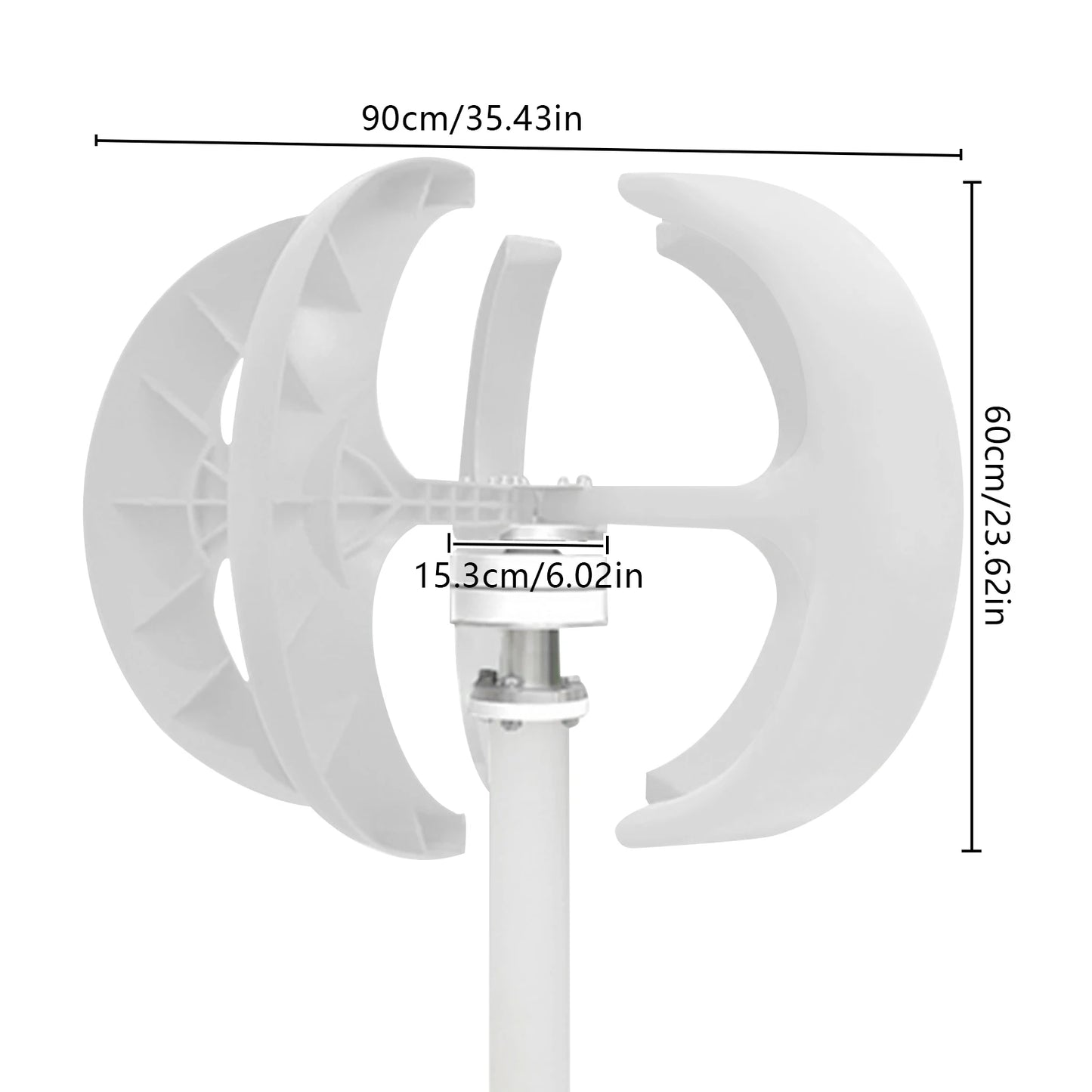Windmolen – Windturbine – Windgenerator – Windenergie – Windspinner – 600W Vermogen – IP67 Waterdichte Controller - QUORE