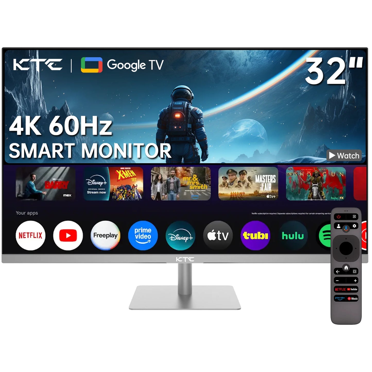 4K Monitor – Ultra HD Scherm – Smart Display – LCD Monitor – VA Paneel – 32 Inch – HDR10 – Ingebouwde Speakers - QUORE