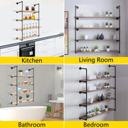 Vevor - Shoe Cabinet - Shoe Rack - 4 Layers Iron Pipe Shelves - 3 PCS 4-Tier - Retro Style - Wall Mounted Storage - Bracket Bookshelf - Black