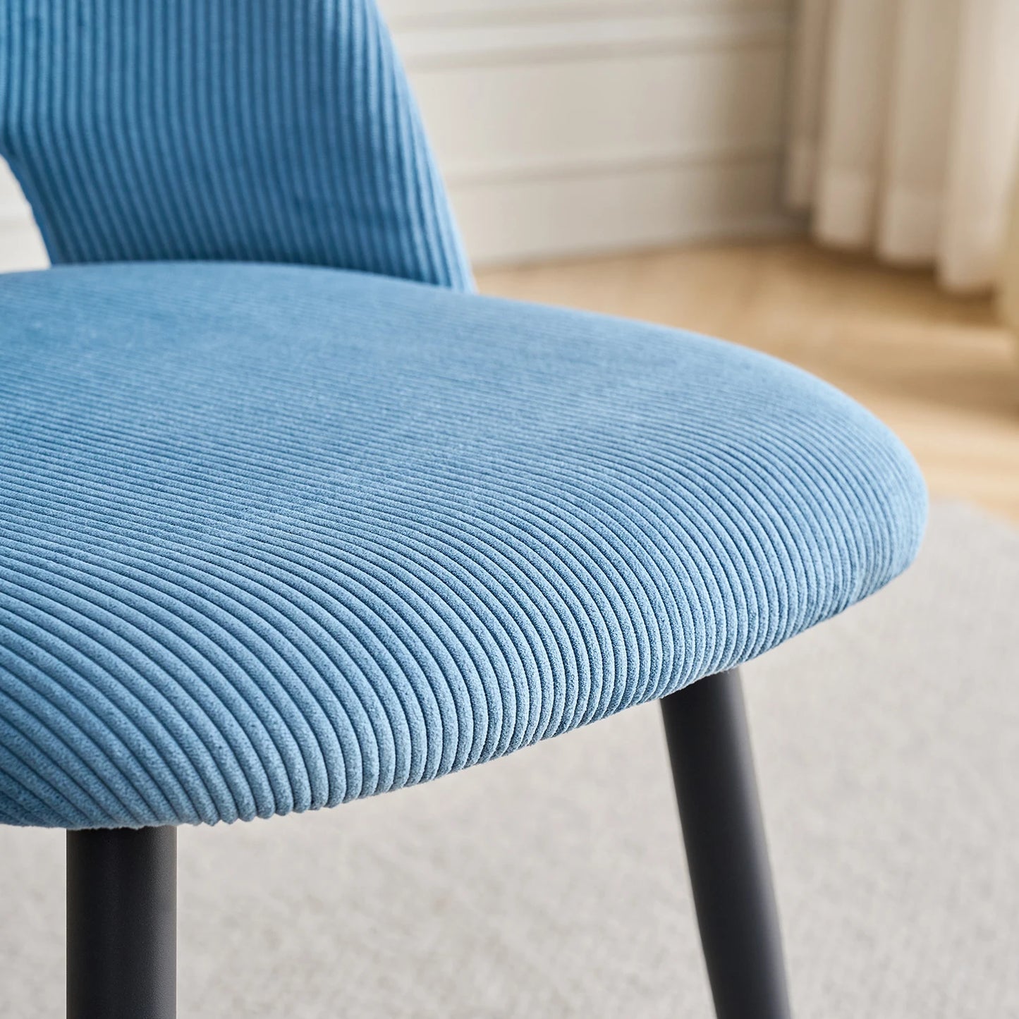 Set of 2/4/6 Stylish Corduroy Dining Chair - Soft Fabric Seat, Ergonomic Design, Suitable for Family Dining Space