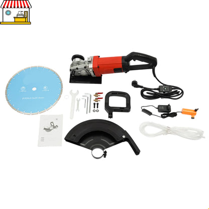Elektrische Groefzaag – Wandzaag – Sleuvenzaag – Betonzaag – Diamantzaagblad – 3500W Motor – Watersysteem - QUORE