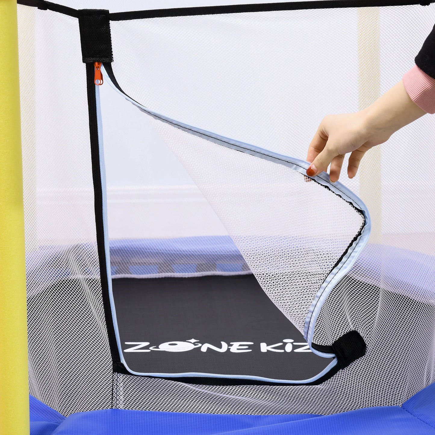 Trampoline voor Kinderen 3-6 Jaar - Veiligheidsnet - 122x122x97 cm - Blauw/Pink - Balance Training