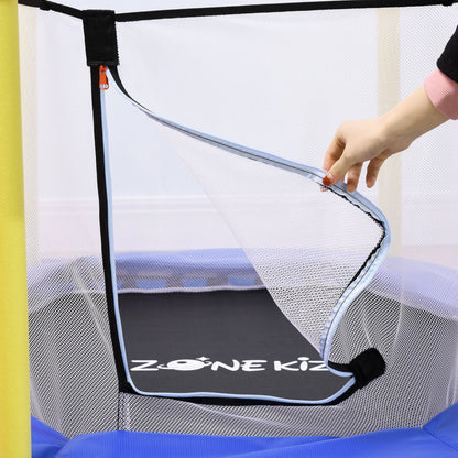 Trampoline voor Kinderen 3-6 Jaar - Veiligheidsnet - 122x122x97 cm - Blauw/Pink - Balance Training