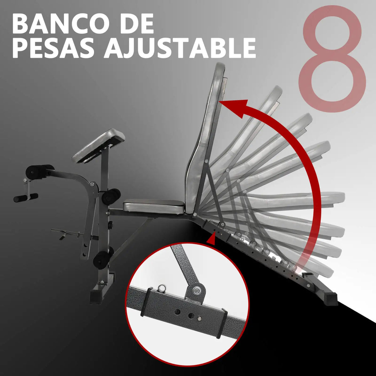 Weights Bench,Adjustable And Multifunctional , Abdominal Bench,w/ 8 Adjustable Positions & 2 Training Straps,Home Gym