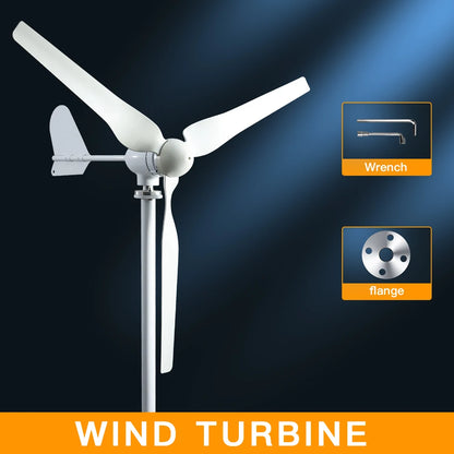 Windturbine - Windmolen - Windturbine Generator - Windenergie - 24V - 2000W - 3 Bladen - Horizontale Windgenerator - Voor Huis – Off-Grid Systeem
