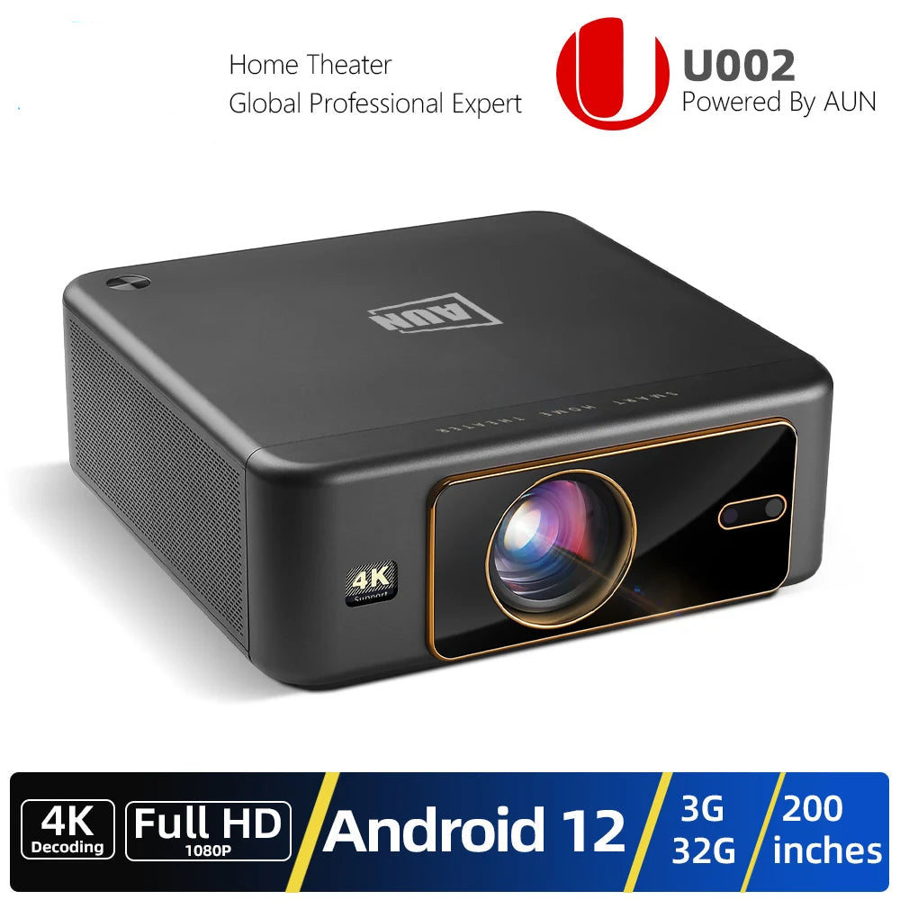Projector – Beamer – Mini Beamer – Video Projector – Home Cinema – Android LED – Full HD 1080P & 4K Ondersteuning – Wifi & Autofocus - QUORE
