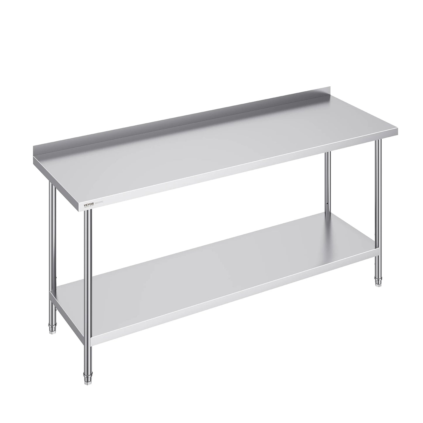 SucceBuy 24 x 72 x 36 Inch Stainless Steel Work Table Commercial Food Prep Worktable Heavy Duty Prep Worktable Metal Work Table